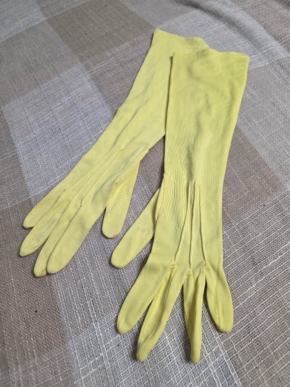 Vintage Cottage Princess Coquette Preppy Girly Femi Butter Yellow Finger Gloves